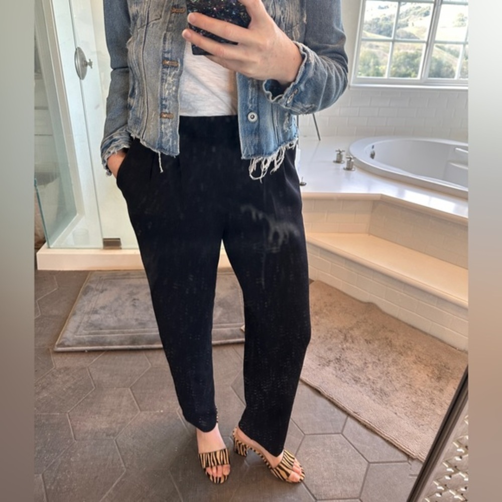 St John Basic Knit Wide Leg Pant Medium Wool Blend Black Size 6